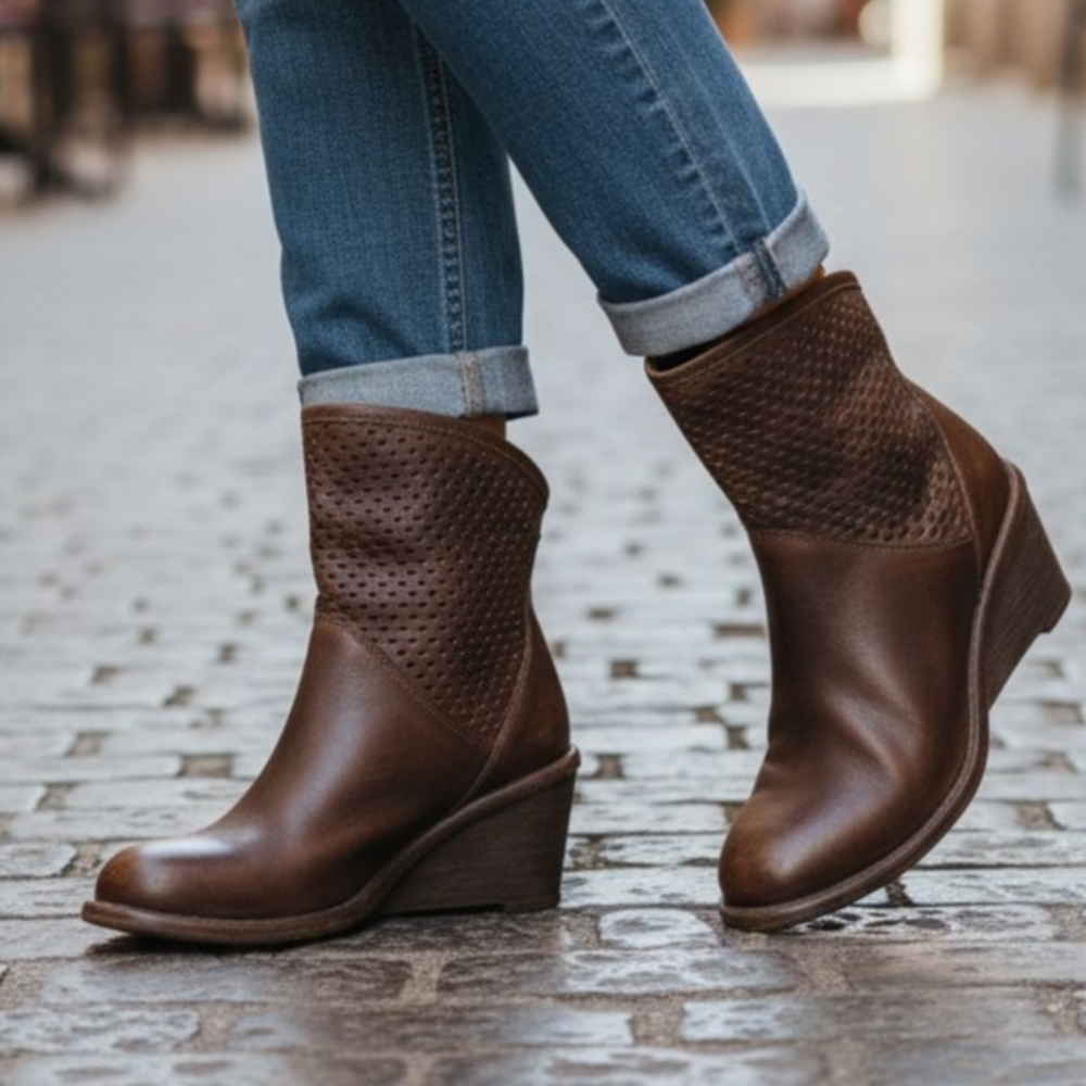 Brown Leather Ankle Boots